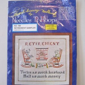 Embroider Kit Retirement Sampler Needles 'n Hoops